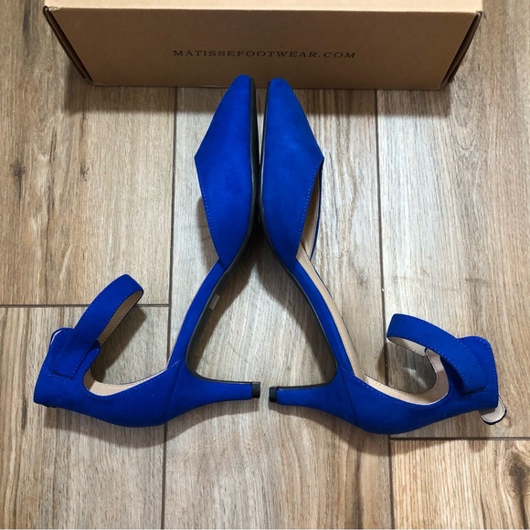 Dream Paris Lowpointed Low Heel Dress Pump Shoes Blue Size 10 - Picture 7 of 10